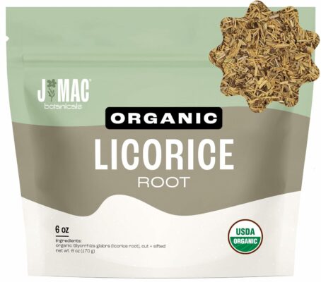 J Mac Botanicals Organic Licorice Root Tea Cut and Sifted Dried Herb
