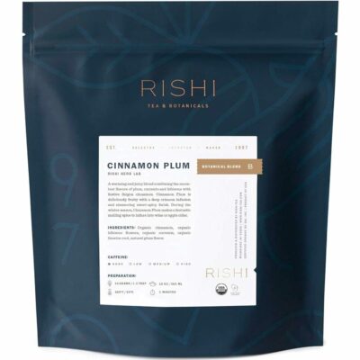 Rishi Tea Cinnamon Plum Herbal Tea Organic Caffeine Free Loose Leaf 16 Ounces 45+ Servings