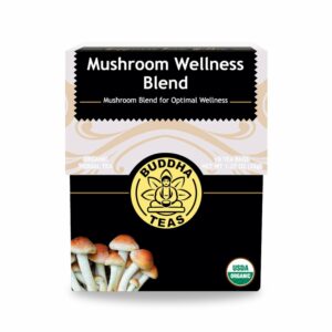 Buddha Teas Organic Mushroom Wellness Blend Herbal Tea For Health & Wellbeing Caffeine Free 18 Tea Bags Pack of 1