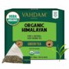 VAHDAM Organic Himalayan Green Tea Resealable & Plant Based Pyramid Tea Bags 100 Teabags