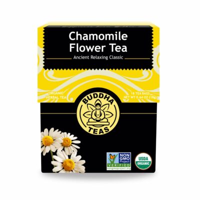 Buddha Teas Organic Chamomile Flower Tea Herbal Tea For Health & Wellbeing Caffeine Free 18 Tea Bags Pack of 1