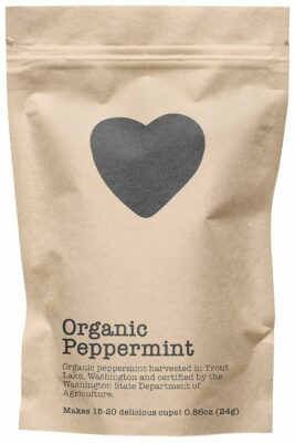 Organic Peppermint 15-20 Servings Eco Conscious Zip Pouch Caffeine Free 0.88 Ounce Small