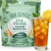 Four Sigmatic Gut Health Organic Herbal Tea Organic Lemon Ginger Tea with Probiotics & Turkey Tail Mushroom 24 Servings