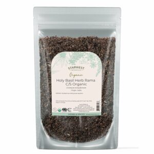 Starwest Botanicals Organic Tulsi Holy Basil Dried Loose Leaf Herb for Tea & Cooking 4 oz Pouch