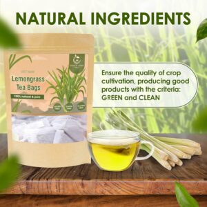 HAT ANH FARM Premium Lemongrass Tea Bags 100% Natural Dried Lemongrass Sugar Free Caffeine Free No Additives