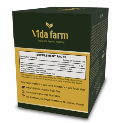 VIDA FARM Premium 125 Licorice Root Tea Bags Made with 100% Natural Licorice Root No Caffeine