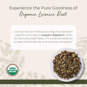 Starwest Botanicals Organic Dried Licorice Root Herb for Loose Leaf Tea Blends Starwest Botanicals Organic Dried Licorice Root - Herb for Loose Leaf Tea Blends 4oz Pouch