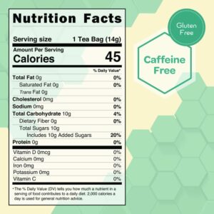 True Honey Peppermint Tea Bags Honey Crystals Blended in Every Sachet All Natural Organic Herbal Caffeine Free Tea Bag 24 Count