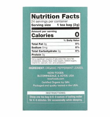 NOW Foods Give a Tea™ Organic Peppermint Tea Caffeine Free 24 bags