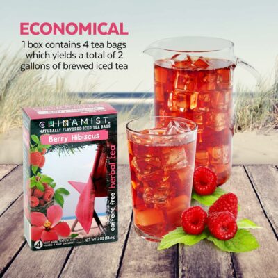 China Mist Iced Tea Berry Hibiscus Herbal Tea Infusion Each Tea Bag Yields 12 Gallon 4 bags