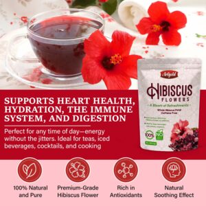 Arigold Pure Whole Petals Hibiscus Tea 1lb Organic Dried Hibiscus Flowers hibiscus loose leaf Herbal Tea Caffeine Free