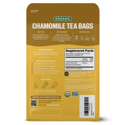 FGO Organic Chamomile Tea 100 Eco-Conscious Tea Bags Caffeine Free