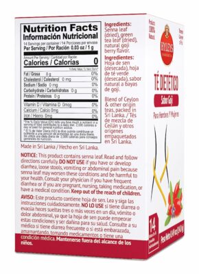 Hyleys Dieter's Tea with Goji Berry Flavor 14 Tea Bags Slimming Weight Loss Detox Cleanse Tea