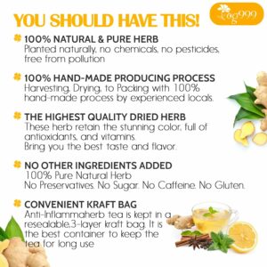 TOG999 Anti-Inflammaheb Loose Leaf Tea 100% Natural Blend of Ginger 6oz 100 cups