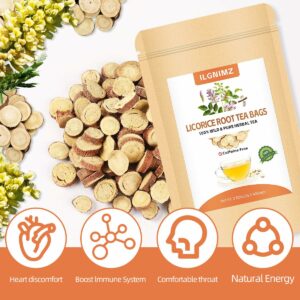 Licorice Root Tea Bag Made with Pure & Natural Sweetness Wild Licorice Root No Caffeine 40 TeaBags