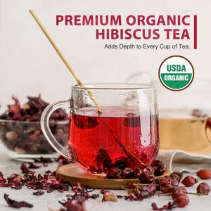 Soeos Organic Hibiscus Flower Herbal Tea 1lb 16oz Whole Dried Petals Caffeine Free & Naturally Refreshing Floral Blends