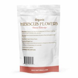 Halo Naturals Organic Hibiscus Flowers Cut & Sifted 1 Pound Hibiscus sabdariffa Packaged in The USA