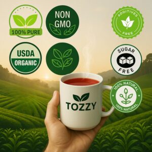 Tozzy Organic Hibiscus Tea 30 Count Pyramid Tea Bags Pure Ingredients