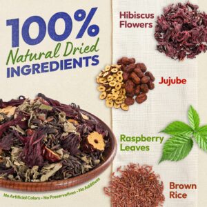 VietGlowie 20 Hibiscus Blend Pyramid Tea Bags 5.2gBag to 33oz Caffeine-Free