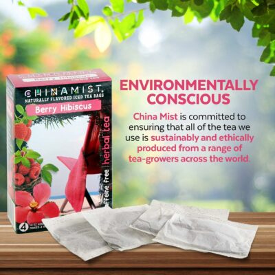 China Mist Iced Tea Berry Hibiscus Herbal Tea Infusion Each Tea Bag Yields 12 Gallon 4 bags