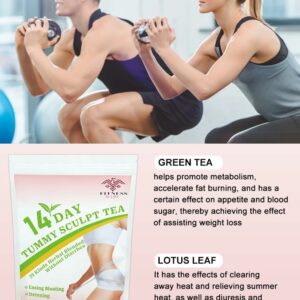 14-Day Flat belly Tea Natural Weight Loss and Detox Blend 30 Herbal Tea Bags