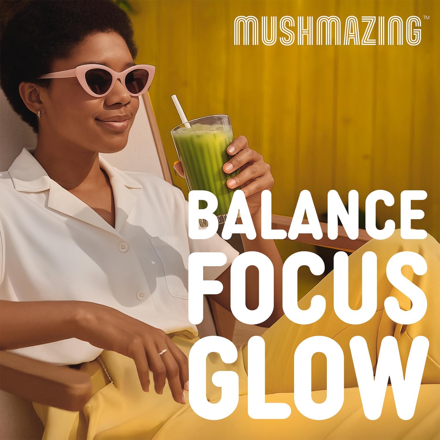 Mushroom Matcha + Lions Mane, Ashwagandha, Collagen Ceremonial Grade Macha Green Tea with 5 Mushrooms Powder – 30 Servings