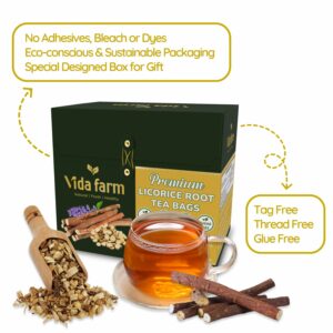VIDA FARM Premium 125 Licorice Root Tea Bags Made with 100% Natural Licorice Root No Caffeine