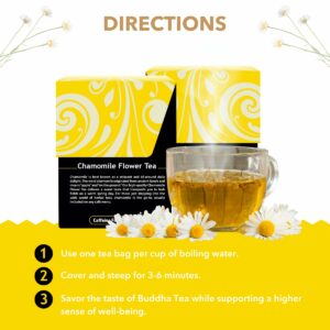 Buddha Teas Organic Chamomile Flower Tea Herbal Tea For Health & Wellbeing Caffeine Free 18 Tea Bags Pack of 1