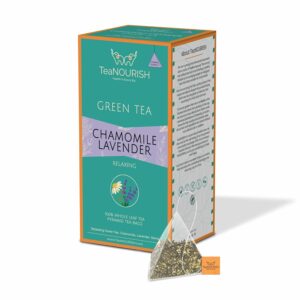 TeaNOURISH Chamomile Lavender Green Tea 20 Count Pyramid Tea Bags Relaxing Chamomile Sleep Tea Bedtime Tea 100% NATURAL INFUSION
