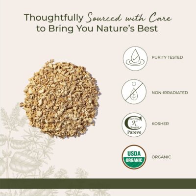 Starwest Botanicals Organic Ginger Root Dried Ginger Herb for Tea Cut and Sifted Bulk 1 lb Bag