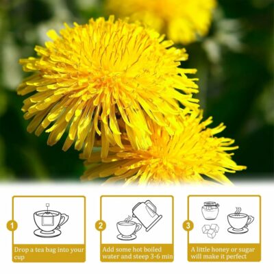 Dandelion Wolfberry Tea Supports Kidneys & Liver Health with a Natural Blend of Seven Herbal Ingredients 120g per Pack