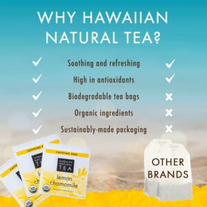 Organic Lemon Chamomile Tea Caffeine Free Herbal Tea Supports a Good Night’s Sleep Relaxing for Bedtime 20 Teabags