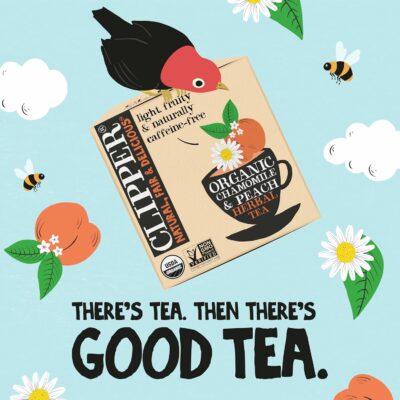 Clipper Tea Chamomile & Peach Teabags USDA Organic Great Hot or Iced 50 Tea Bags