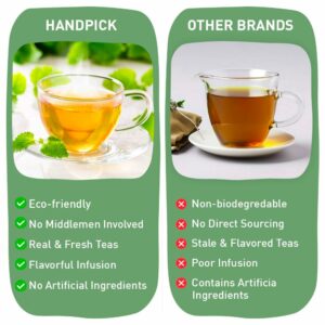 HANDPICK Peppermint Tea Eco Conscious Tea Bags 100 Count Caffeine Free
