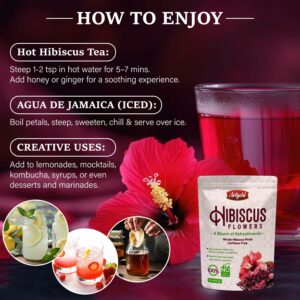 Arigold Pure Whole Petals Hibiscus Tea 1lb Organic Dried Hibiscus Flowers hibiscus loose leaf Herbal Tea Caffeine Free
