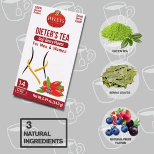 Hyleys Dieter's Tea with Goji Berry Flavor 14 Tea Bags Slimming Weight Loss Detox Cleanse Tea