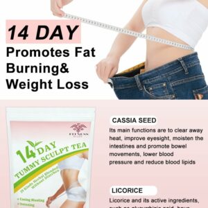 14-Day Flat belly Tea Natural Weight Loss and Detox Blend 30 Herbal Tea Bags