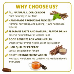 VIDA FARM Premium 125 Licorice Root Tea Bags Made with 100% Natural Licorice Root No Caffeine