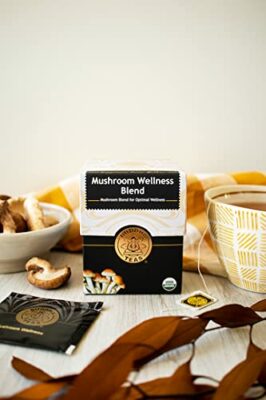 Buddha Teas Organic Mushroom Wellness Blend Herbal Tea For Health & Wellbeing Caffeine Free 18 Tea Bags Pack of 1
