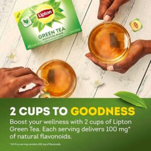 Lipton Signature Blend Green Tea Bags Unsweetened Teabags for Hot Tea or Iced Tea with Caffeine and Flavonoids 40 Total Tea Bags