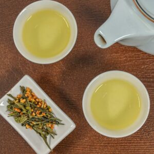 TIAN HU SHAN Genmaicha Green Tea with Roasted Rice Low Caffeine Loose Leaf 8 Ounce Pack of 1