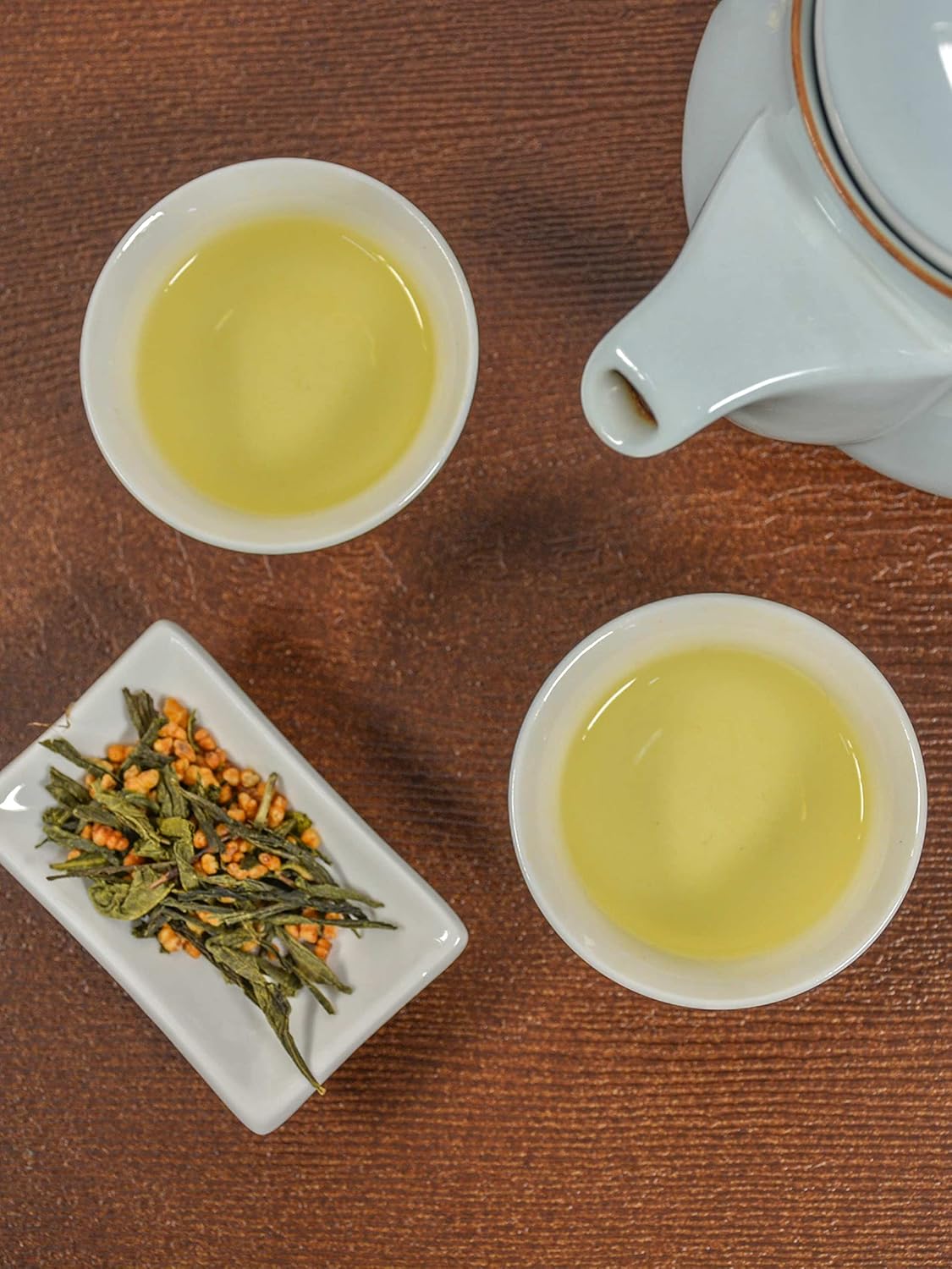 TIAN HU SHAN Genmaicha Green Tea with Roasted Rice Low Caffeine Loose Leaf 8 Ounce Pack of 1