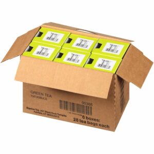 Bigelow Green Tea 28 Count Boxes Pack of 6 All Natural Medium Caffeine Tea in Individual Foil Wrapped Bags