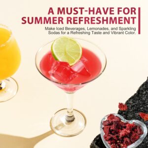 Soeos Organic Hibiscus Flower Herbal Tea 1lb 16oz Whole Dried Petals Caffeine Free & Naturally Refreshing Floral Blends