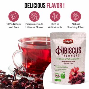 Arigold Pure Whole Petals Hibiscus Tea 1lb Organic Dried Hibiscus Flowers hibiscus loose leaf Herbal Tea Caffeine Free