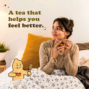 Pocas Honey Ginger Instant Tea Powder 2 Pack with Ginger Extract & Real Honey Caffeine Free Tea 20 Packets per Box