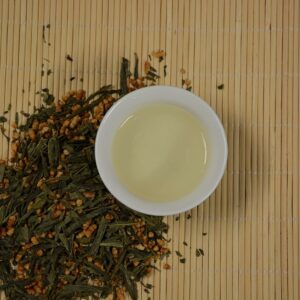 TIAN HU SHAN Genmaicha Green Tea with Roasted Rice Low Caffeine Loose Leaf 8 Ounce Pack of 1