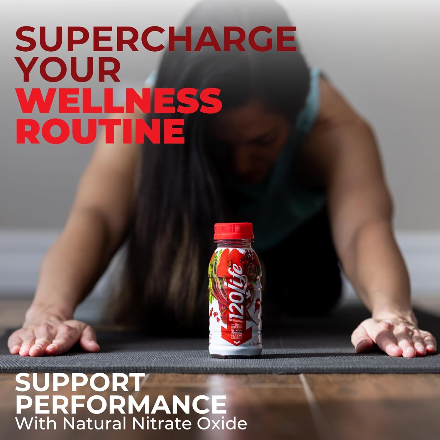 120Life Blood Pressure Support Beet Root Juice Pomegranate Extract Cranberry Juice Tart Cherry Hibiscus and Magnesium 8 Fl Oz Pack of 14