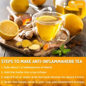 TOG999 Anti-Inflammaheb Loose Leaf Tea 100% Natural Blend of Ginger 6oz 100 cups