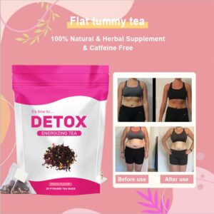 Natural Herbal Tea Caffeine Free Bloating Comfort & Digestive Calm with Ginseng & Peppermint 28 Easy Brew Tea Bags 1PCS